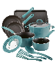 Rachael Ray Cook + Create Aluminum Nonstick Cookware Set, 11 Piece - Agave Blue