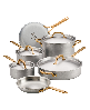 KitchenAid Stonewash Stainless Steel 5-Ply Clad 10-Piece Cookware Set - Stonewash