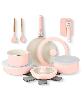 Gotham Steel 18 Piece Ceramic Nonstick Detachable Handle Cookware Set