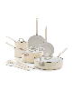 GreenPan X Bobby Flay Professional Grade Ceramic Nonstick 13-Piece Cookware Set - Cream