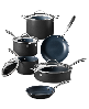 Guy Fieri's Flavortown Hard-Anodized Laser Titanium Aluminum 10-Pc. Cookware Set - Charcoal