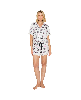 Studio Badgley Mischka Women's Yummy Jersey Notched Collar Button-Up Short PJ Set