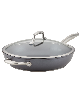 Anolon Accolade Forged Hard-Anodized Nonstick Deep Frying Pan with Lid, 12-Inch, Moonstone - Gray