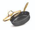 Granitestone Armor Max Gold 4 quart Hard Anodized Ultra Release Deep Saute Pan - Black