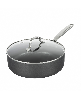 Professional 2x Hard Anodized 4 Qt. Ceramic Nonstick Deep Saute Pan - Black