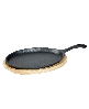 Basic Essentials 2 Piece Cast Iron Oval Fajita Plate - Black