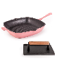 BergHOFF Neo 2pc Cast Iron 11" Grill Pan with Steak Press - Pink