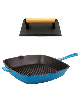 BergHOFF Neo 2pc Cast Iron 11" Grill Pan with Steak Press - Blue