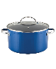 Farberware Style Aluminum 6 Quart Nonstick Stock Pot with Lid - Blue
