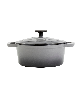 Smith and Clark Cast Iron 3 Quart Round Enamel Dutch Oven - Gray