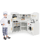 Corner Kids Play Kitchen with Washing Machine and Ice Maker