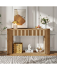 Rainsken Entryway Table with Storage with 2 Drawers, Fluted Entryway Tables, Mid-Century Modern Foyer Table, for Entryway, Hallway, Living Room - Natu