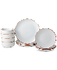 Infuse 12 Pc. Stoneware Dinnerware Set, Service for 4 - White