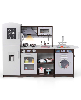 Mecale Corner Toy Kitchen Set with Lights & Sounds, Interactive Pretend Play for Kids - White