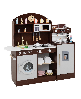 Sugift Kids Kitchen Set Wooden with Coffee Makers and Accessories - Brown