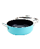 Latin Aluminum 6 Quart Caldero with Lid - Aqua