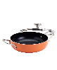 Latin Aluminum 3 Quart Caldero with Lid - Orange