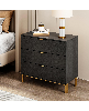 Famapy 3-Drawers Wood Chest of Drawers Dresser - Black