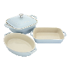 Staub Stoneware 4-pc, Macaron Mixed Baking Dish Set, Light Blue