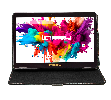 LINSAY 10.1" Octa Core 128GB Storage Android 15 Tablet with Leather Case - Black