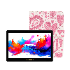 LINSAY 10.1" Octa Core 256GB Storage Android 15 Tablet with Love Shape Case - Red