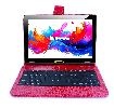LINSAY 10.1" Octa Core 256GB Storage Android 15 Tablet with Crocodile Keyboard - Red