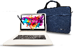 LINSAY 10.1" Octa Core 128GB Storage Android 15 with Unique Oracle Keyboard Case and Tablet Briefcase - White