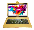 LINSAY - 10.1" Octa Core 128GB Storage Android 15 Tablet Dual Camera Android with Keyboard - Golden