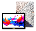 LINSAY 10.1" Octa Core 256GB Storage Android 15 Tablet with Pink White Marble Case - Black