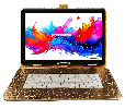 LINSAY 10.1" Octa Core 256GB Storage Android 15 Tablet with Golden Keyboard