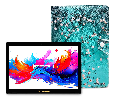 LINSAY 10.1" Octa Core 256GB Storage Android 15 Tablet with Flowers Marble Case - Green