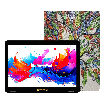 LINSAY 10.1" Octa Core 256GB Storage Android 15 Tablet with Tree Marble Case - White