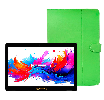 LINSAY 10.1" Octa Core 256GB Storage Android 15 Tablet with Leather Case - Green