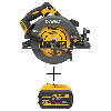 FLEXVOLT 60-Volt MAX Li-Ion 7-1/4 in. Cordless Brushless Circular Saw (Tool-Only) with FLEXVOLT 20-V/60-V Battery 9Ah