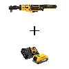 ATOMIC 20V MAX Lithium-Ion 1/2 in. Cordless Ratchet with 20V MAX POWERSTACK Compact Battery Starter Kit