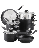Anolon SmartStack Hard-Anodized Nesting Cookware Set, 10 Piece - Black