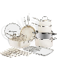Gotham Steel Natural Collection 20-Piece Nonstick Cookware with Knife Set - Cream