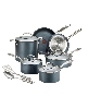 T-Fal Platinum Aluminum 12 Piece Nonstick Cookware Set with Induction Base - Gray