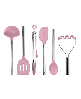 Tovolo Utensil 6-Pc. Silicone with Steel Handles - Pink Sorbet