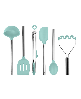 Tovolo Utensil 6-Pc. Silicone with Steel Handles Set - Aqua