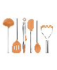 Tovolo Utensil 6-Pc. Silicone with Steel Handles Set - Apricot