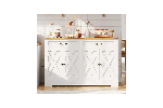 Gaomon 57" White Farmhouse 4-Door Sideboard with 2 Drawers