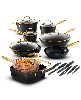 Armor Max Gold 20 Piece Hard Anodized Ultra Release Cookware Set - Black