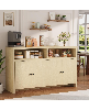 Gaomon Buffet Sideboard Cabinet with Storage 55 Large Farmhouse Kitchen Storage Cabinet with 4 Doors Adjustable Shelves Wood Coffee Bar Cabinet - Natu