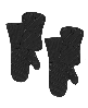 All-Clad Ribbed Silicone Cotton Twill Potholders Oven Mitts, Set of 4 - Black