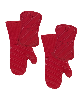 All-Clad Ribbed Silicone Cotton Twill Potholders Oven Mitts, Set of 4 - Chili