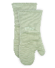 All-Clad Ribbed Silicone Cotton Twill Oven Mitt, Set of 2 - Fennel