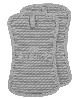 All-Clad Ribbed Silicone Cotton Twill Pot Holder, Set of 2 - Titanium