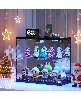 Vlsrka LED Lighted 2-Tier Glass Display Case with Charging Station and Motion Sensor