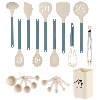 20-Piece Silicone Kitchen Utensils Set and Knives Set with Block - Blue